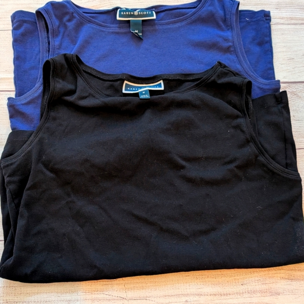 Karen Scott Women's lot of 2 basic tank tops. Size medium